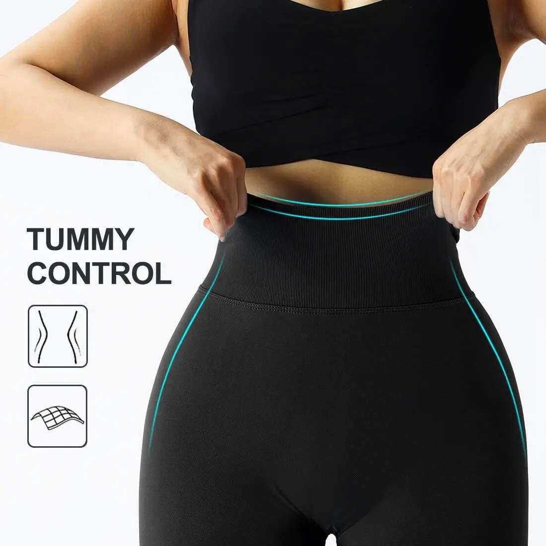 2025 Seamless Knitted Fiess GYM Women's and Hips Tight Peach Buttocks High Waist Nude Yoga Pants