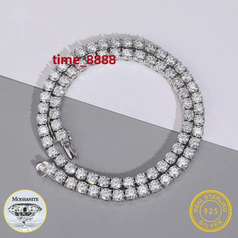 TUHE With Certificate Moissanite Tennis Necklace 925 Sterling Silver Women Men For Hip Hop Jewelry Custom Tennis Chain Necklace