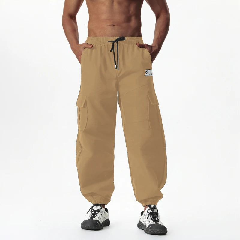Hip Hop loose cargo pants mens fashionable jogging high street EU size casual streetwear spring and summer drag 250327