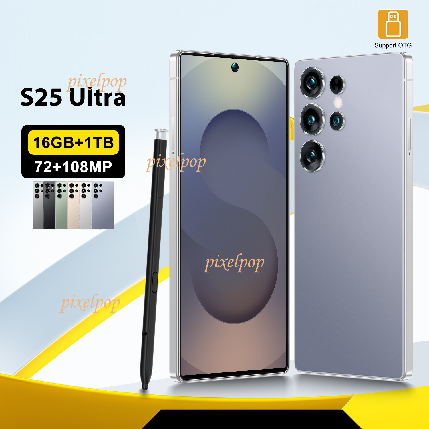 S25 Ultra7.3 "incell screen 2+16G Android 11.0 smartphone Cell Phones Unlock Touch Screen Phone Androids Camera Telephone HD Display Face Recogni