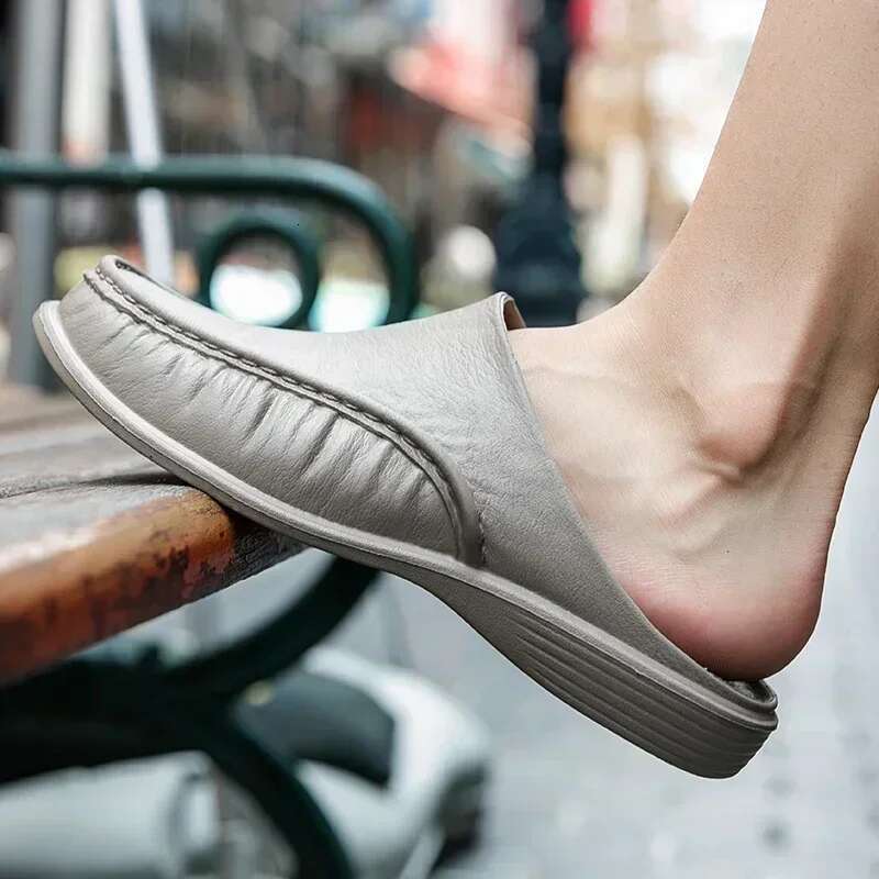 Men's Slippers EVA Slip on Flats Shoes Walking Men Half Slipper Comfortable Soft Household Sandals Size 40-47
