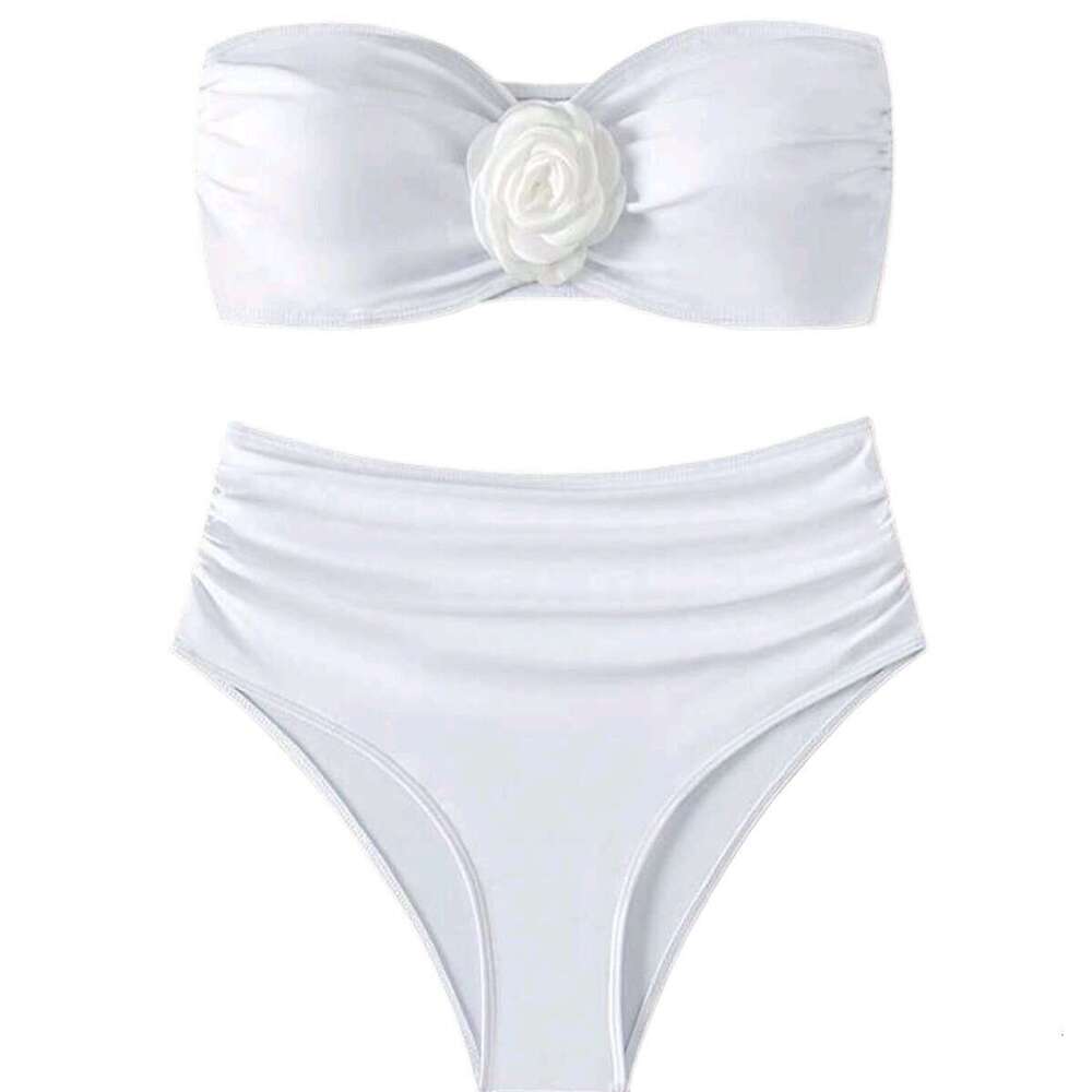 XS - L 3D wer Bandeau Bikinis Female Swimsuit High Waist Women Swimwear Two-pieces Bikini Set Bathing Suit Swim Lady - Twopieces - -