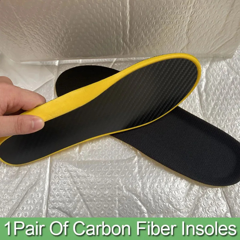 1Pair Carbon Fiber Sports Insoles-Plantar High Elastic Pad Carbon Plate Ortic Insoles-For Running Football Basketball 250325