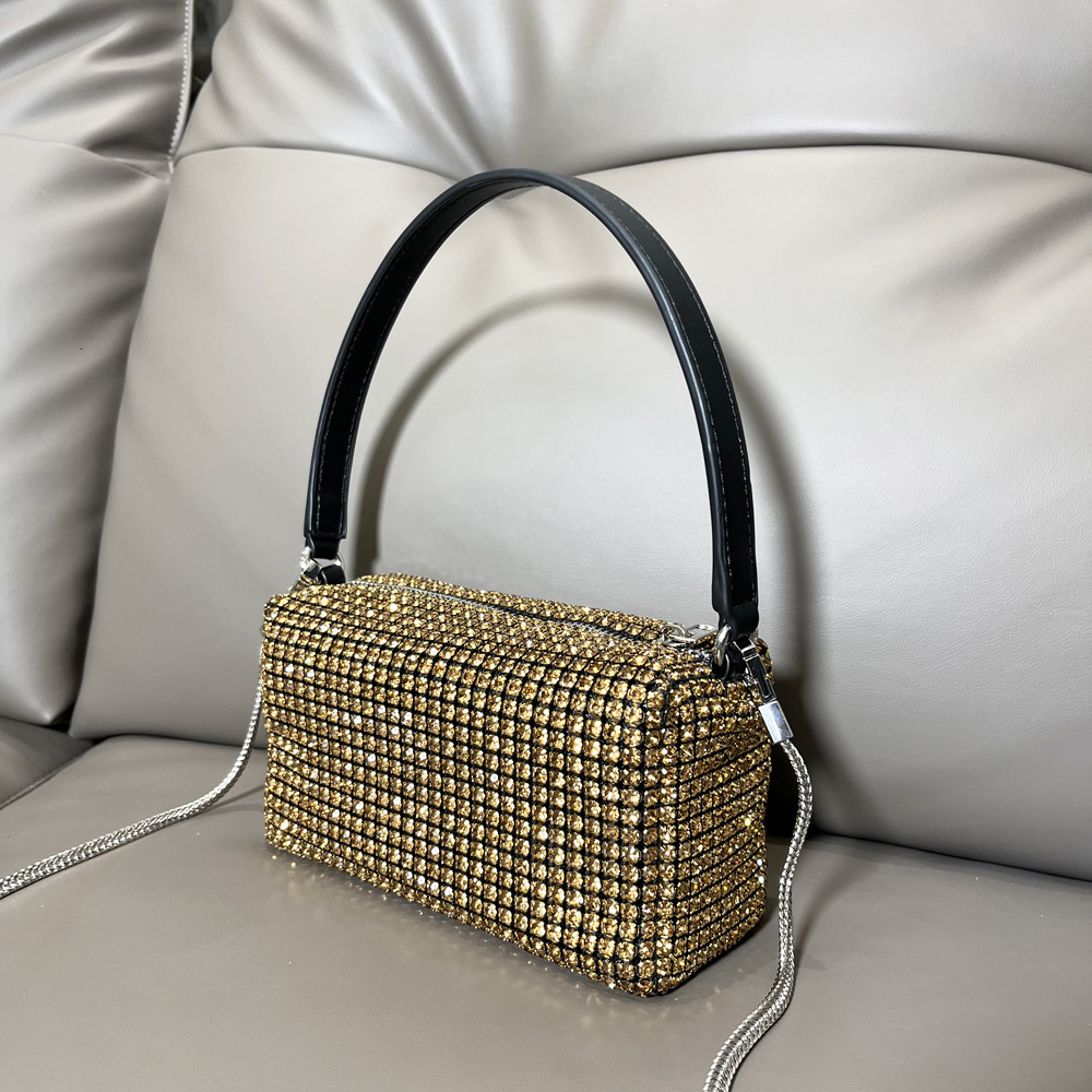 Women S Full Of Diamonds Hand Held Single Shoulder Shiny Rhinestone Crossbody Bag Handmade Bag With Diamond Inlay Women S Handbag