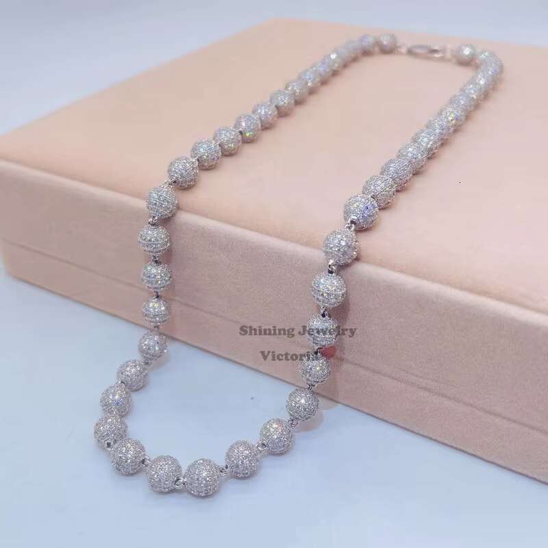 Hip Hop Bling Men Fashion Custom Made Moissanite Diamond Iced Out Rosary Chain