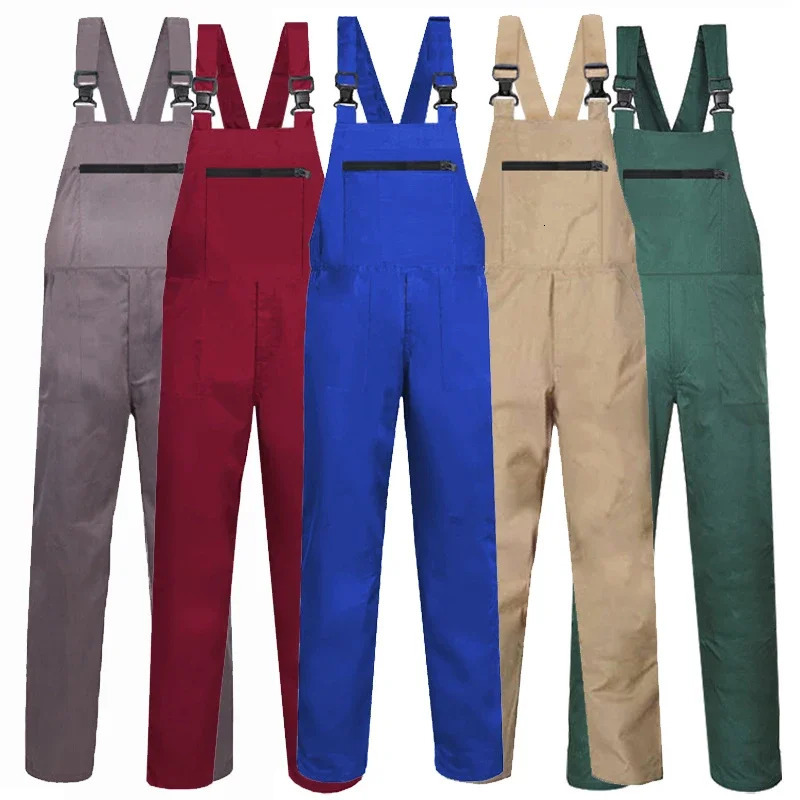 100% cotton bib cover mens workwear plus size M5XL protective sleeveless pants 250326