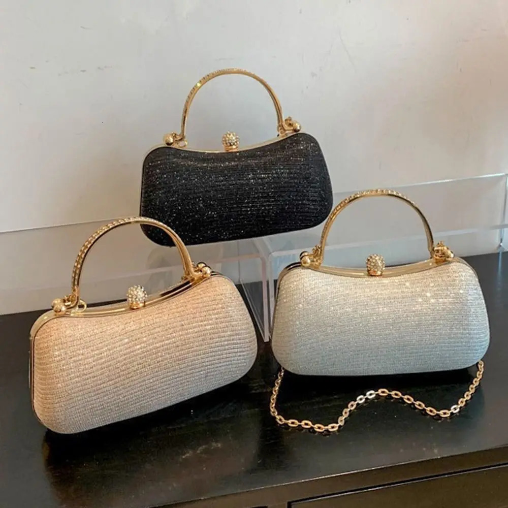 Wedding bride pearl womens evening bag dinner chain shoulder elegant rhinestone clutch egg shaped 250326