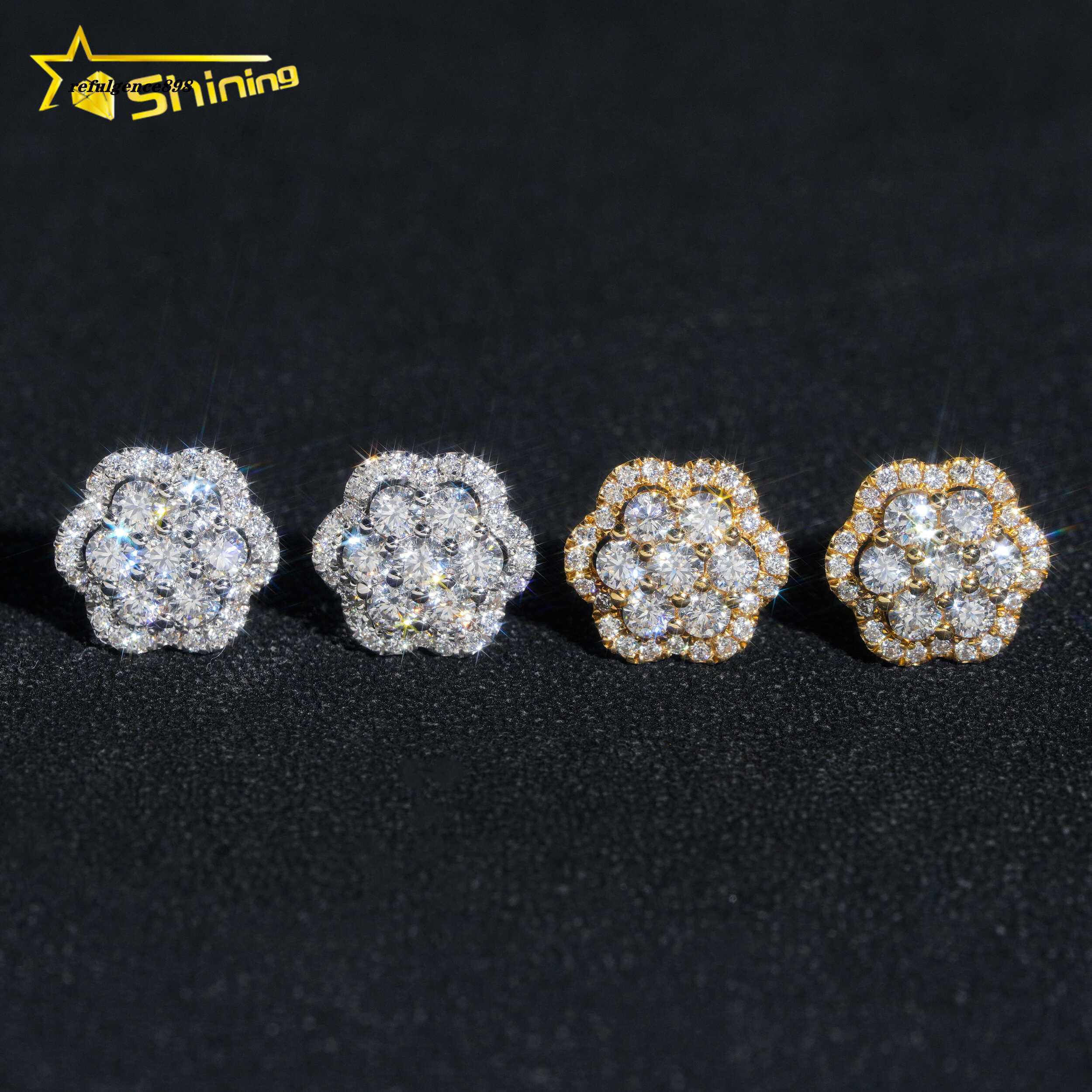 Ready to Ship 10K Solid Gold GRA Moissanite Stud Earrings Moissanite Gold Jewelry