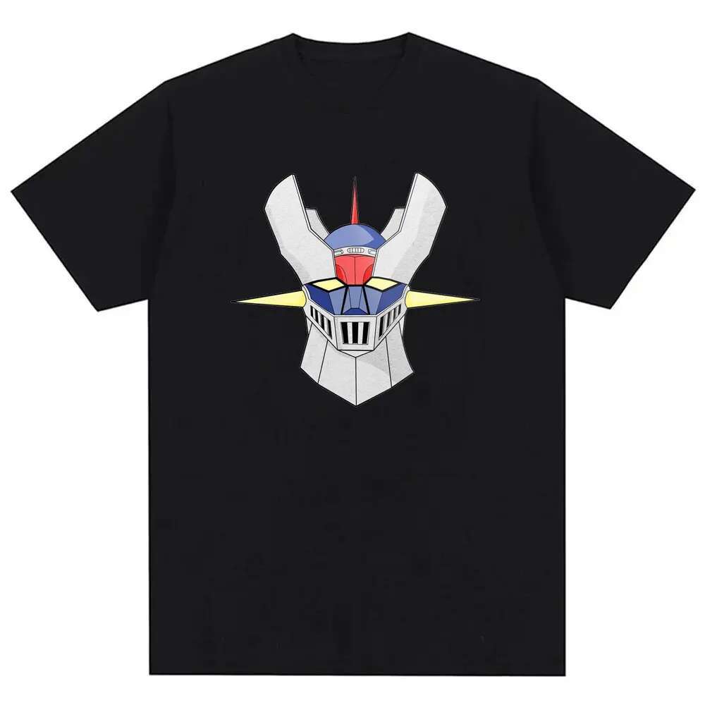Men s printed cotton T shirt Mazinger Z dark robot retro fashion round neck top