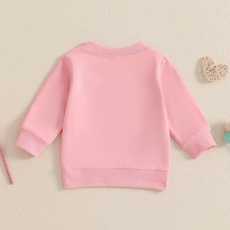 Ddmyshoesvip Baby Girl Valentines Sweatshirt Cute Clothes Outfit Heart Embroidery Long Sleeve Pullovers Autumn Winter Tops For Toddler