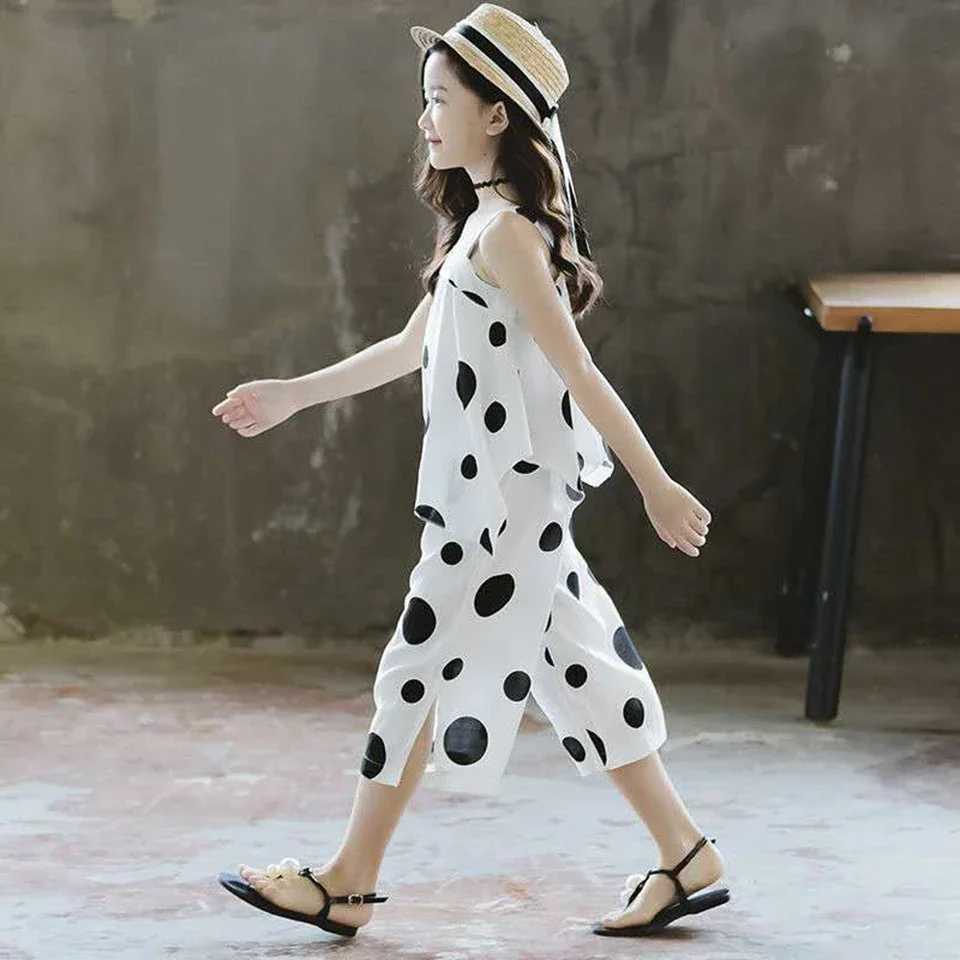 Baby Girls Sets Summer Sport Casual Mid Big Girls Kids Suits White Color T-shirt+Short 2PCS Age 3T 4 6 8 10 12 Girls ClothesT250327