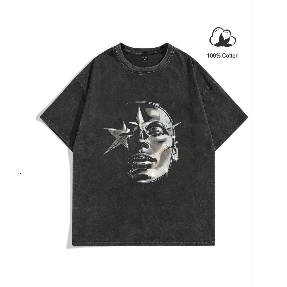 Mens summer casual short sleeved Tshirt star and character printed round neck Harajuku Y2k Pro choose oversized 250318
