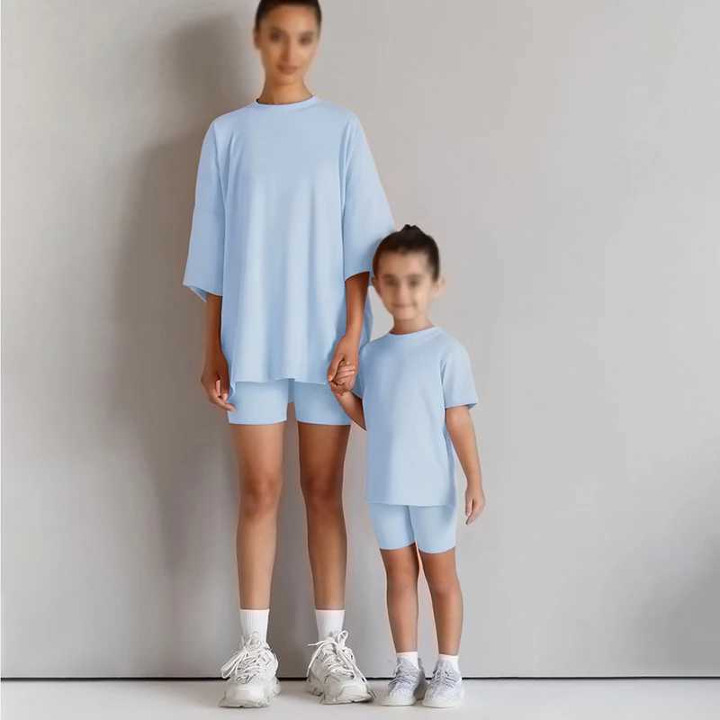 Series Little Boys Babys Girls Clothing 2-piece Sportswear Set Oversized Short Sleeves Cotton T-shirt+Shorts Sportswear LegsT250327