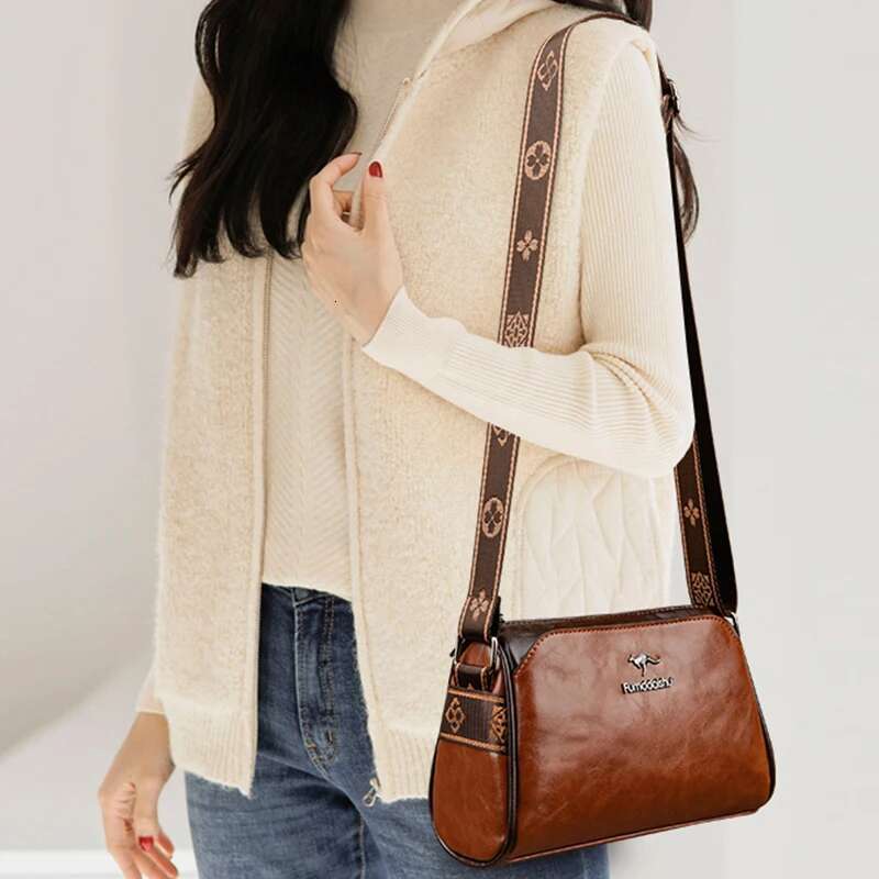 New Genuine High Quality Soft Leather Purses Bag Designer Brand Ladies Shoulder Crossbody Bags 2024 Sac A Main