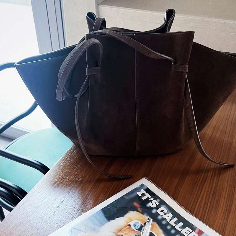 Vintage Faux Suede Mochi Tote Bags For Women Designer Handbags Purses New In Large Capacity Underarm Shoulder