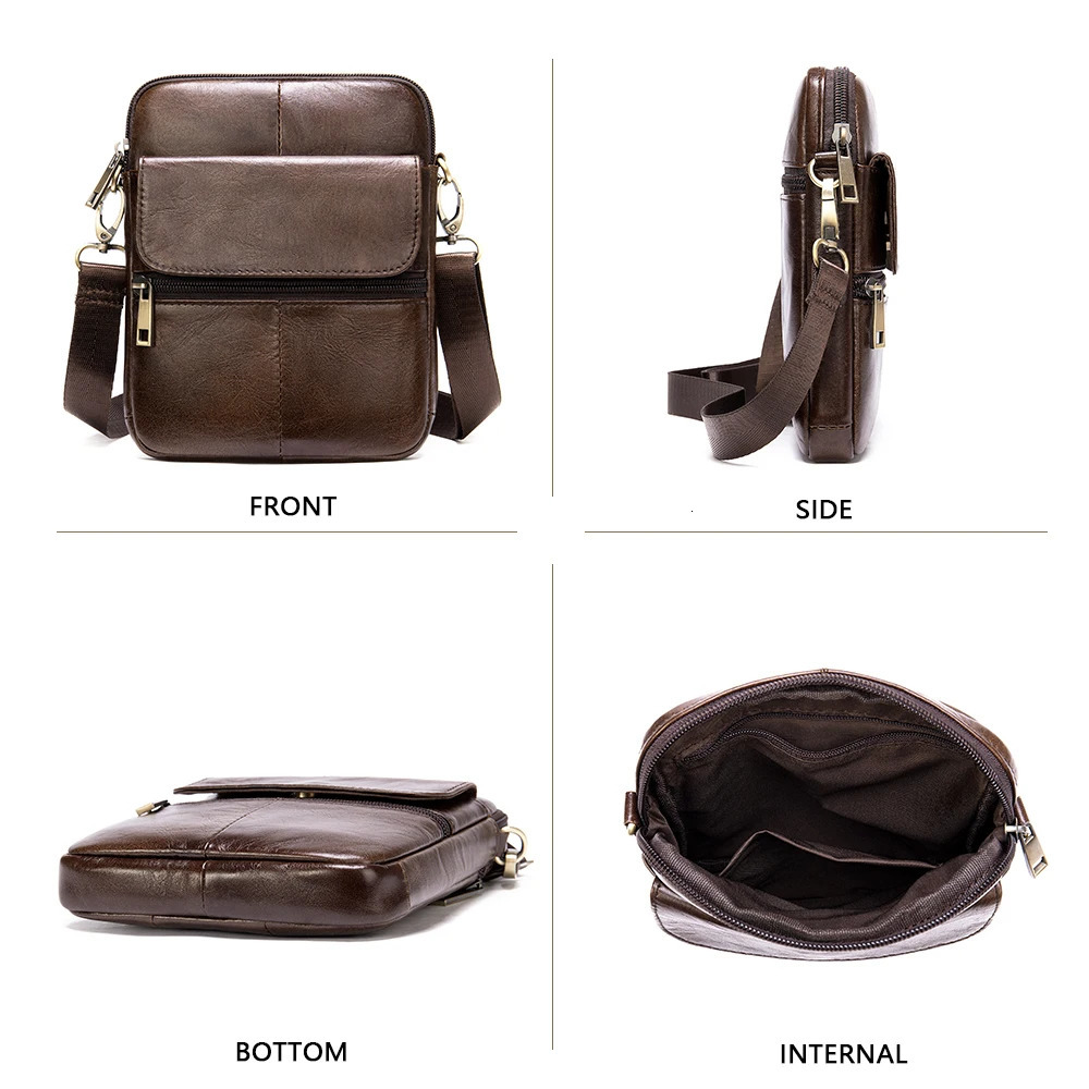 Luufan mens leather shoulder bag mini travel cross body flip 250326