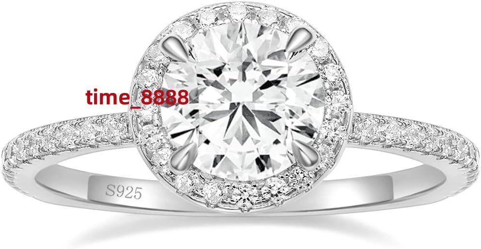 1.5 CT Moissanite Engagement Rings for Women D Color VVS1 Clarity 925 Sterling Silver Vintage Moissanite Round Cut Halo Wedding Promise Band Rings for