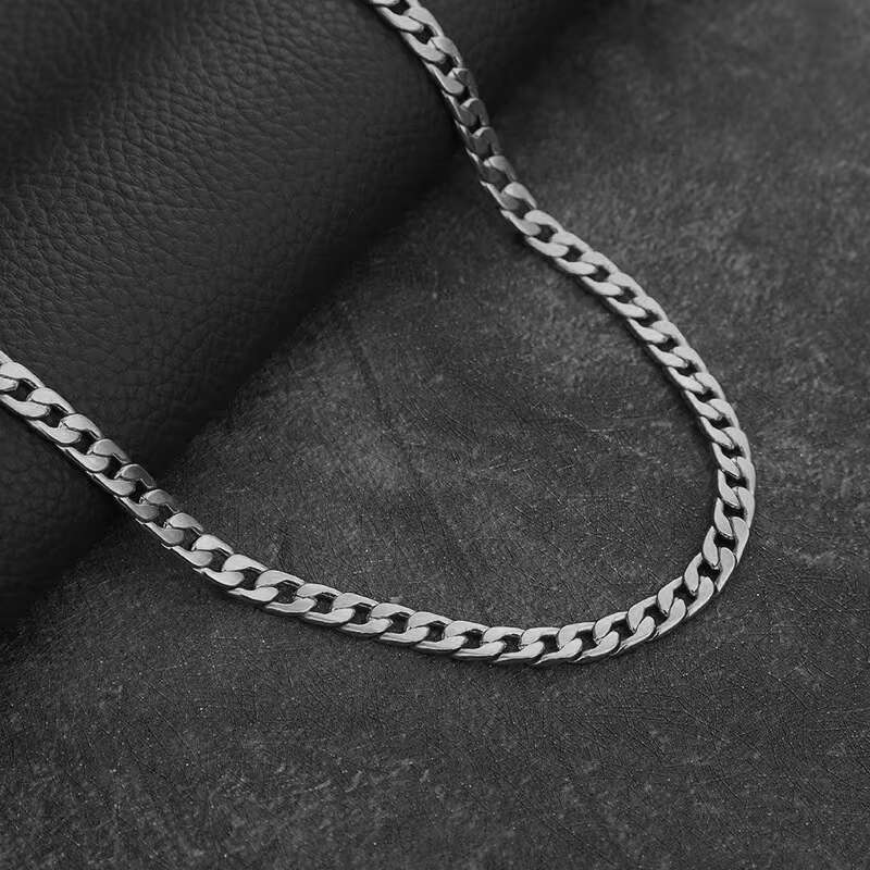 Wholesale Punk 6MM Chunky Chain Buckle Side Necklace for Men 18K Gold Plated Alloy Cuban Chain Necklace