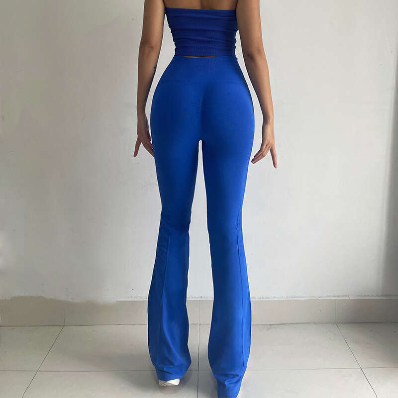 Women Yoga Pants Hot Selling Trumpet Yoga For Women High Waist Beautiful Buttocks Casual Micro Flared Pants Elastic Slimming And Tight Fitness Pants