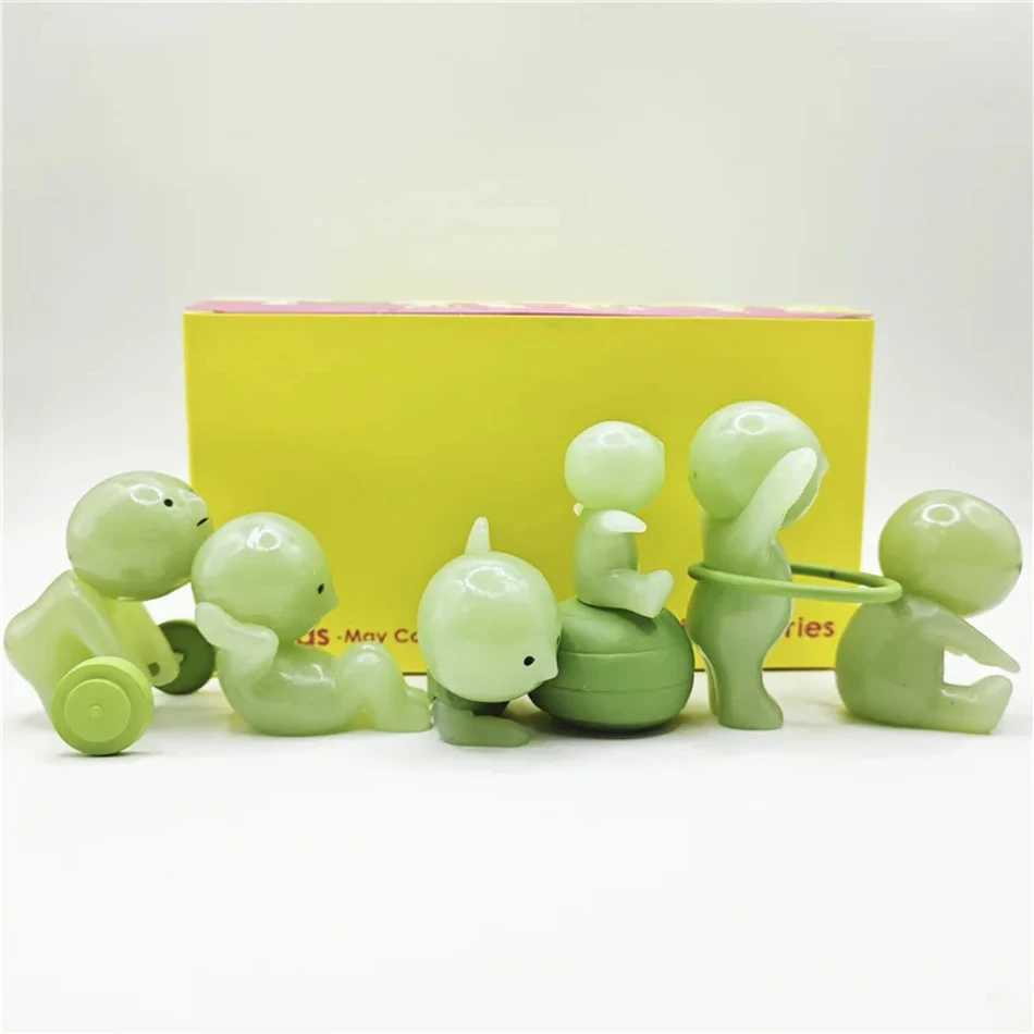 6 pieces/box SMISKI Exercise Series Noctilucent Green Doll Blind Box Mystery Box Action Figures Model Toys Fans Childrens Gifts X250327
