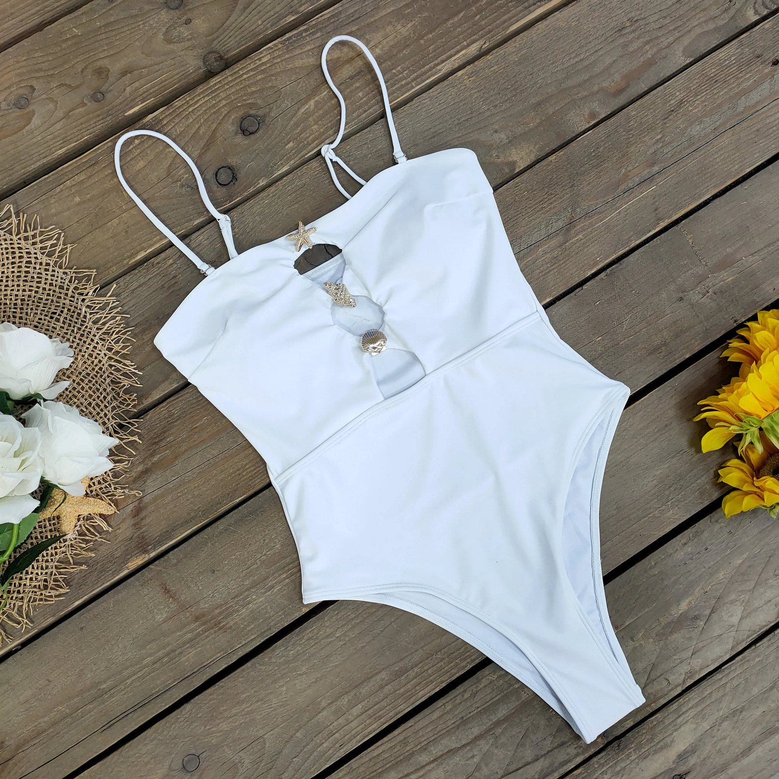 Bandage swimsuit womens cut onepiece long leg Monokini 250327