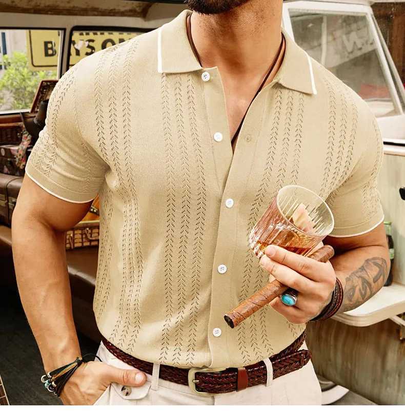 Business casual mens high-quality mens two-piece set summer mens ice silk short sleeved two-piece set mens fitness centerXJ250326