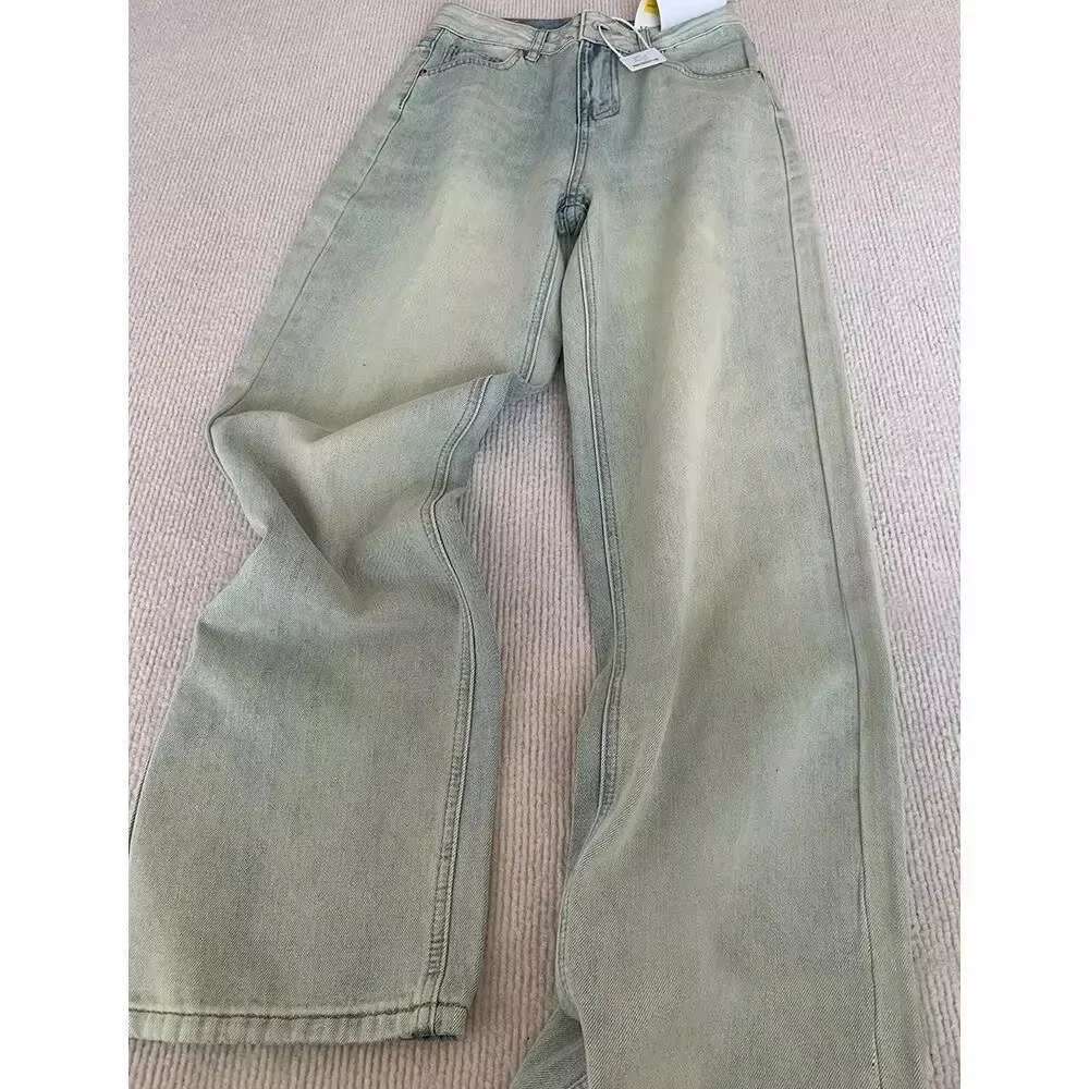 Trendy Three-Dimensional Vision Vine Thorn Special Elements Printed Pattern Washing Jeans Women Street Casual Micro-Flat Pants