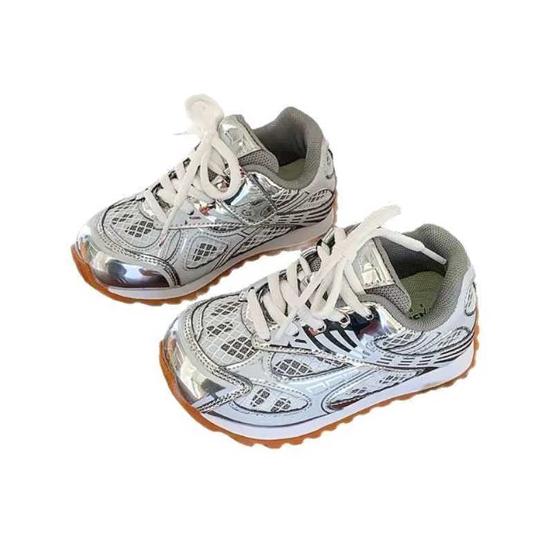 2025 Summer Toddler Kid Running Orbit Metallic Rubber Mesh Sneaker Children Casual Fashion Shoe Boy Girl Sports Walking ShoesC250327