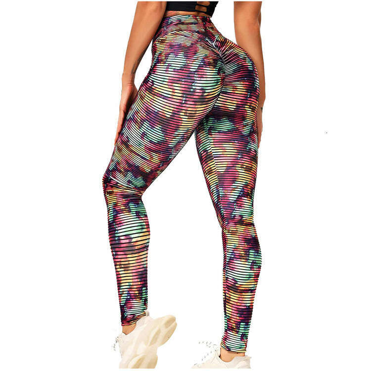 Women Yoga Pants Digital Printing Waist And High Elasticity Sports Running Fitness Yoga Underpants YJ
