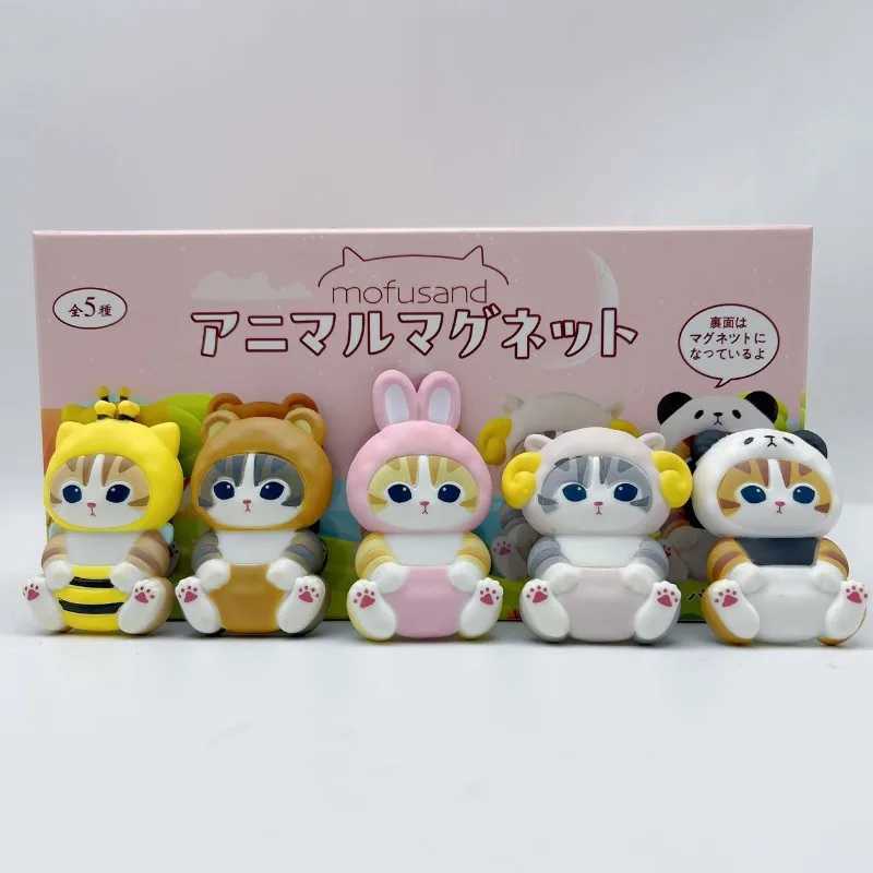 Mofusand Cat Fushandi Cute Head Cat 3D Model Magnetic Refrigerant Sticker Doll Small Decorative Blind Box Image X250327