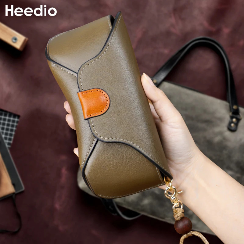 Genuine Leather Eye Glasses Bag for Eyeglass High Quality Handmade Causal Glasses Case Sunglasses Protector Pouch 250326
