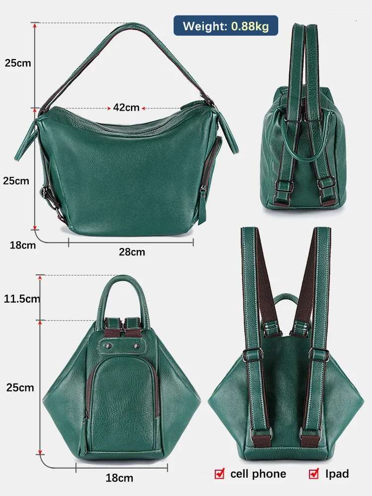 Zency Genuine Leather Women's Backpack Knapsack 2024 Designer Shoulder Rucksack For Travel Large Capacity Bag