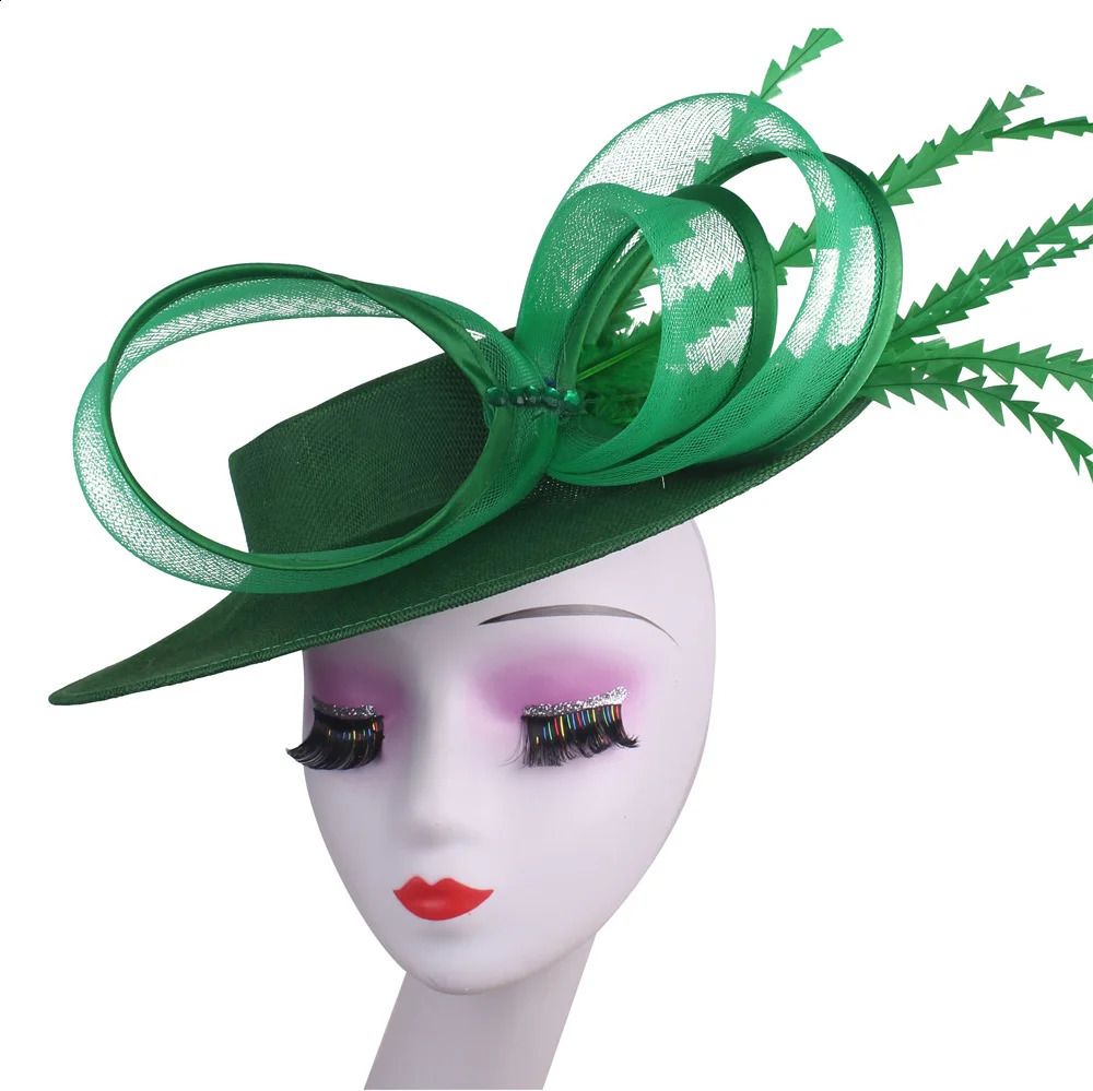 Women Kentucky Ascot Big Fascinator Hats With Flower Church Wedding Chapeau Cap Ladies Occasion Millinery Ladies Femme Elegant 250326