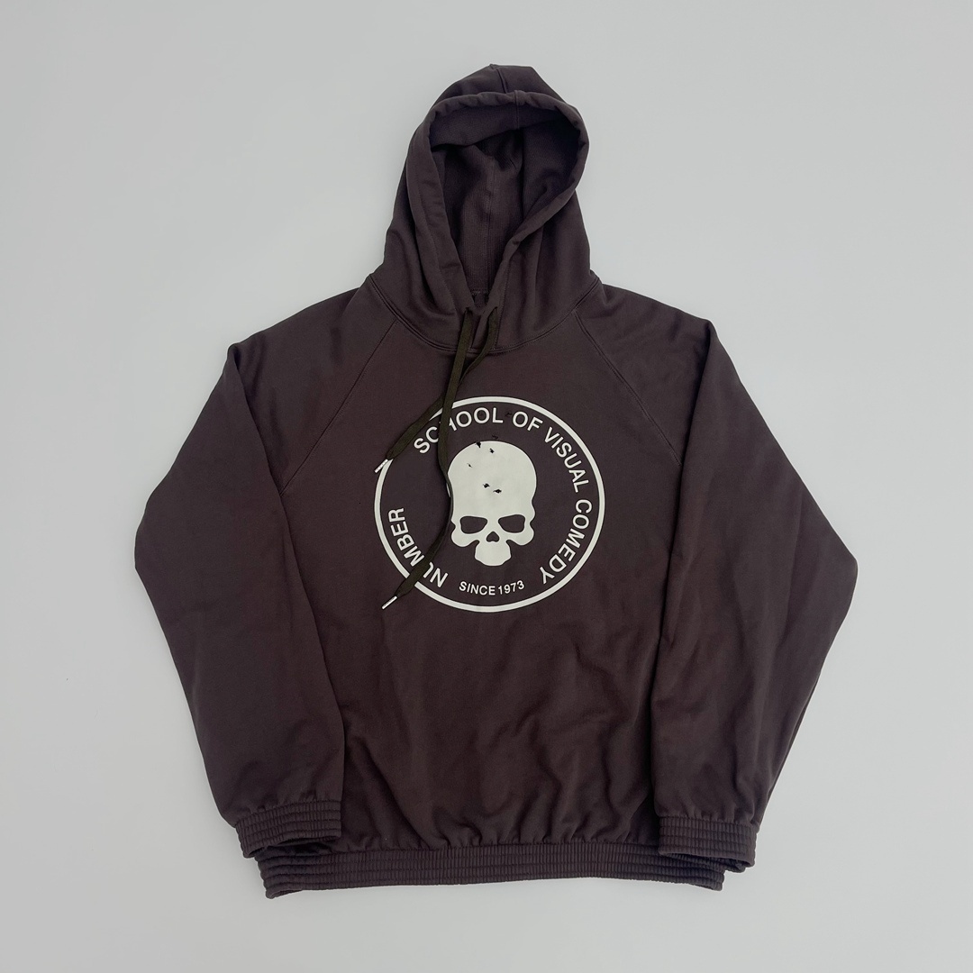 Men's Hoodies Number Nine 04S Skull Bullet Hole Destruction Old Hoodie Vintage Autumn/Winter