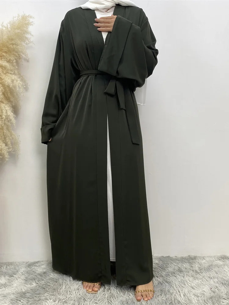 solid color n kimono cardigan Islamic clothing Muslim women Dubai Abaya elegant gown products evening dress 250326