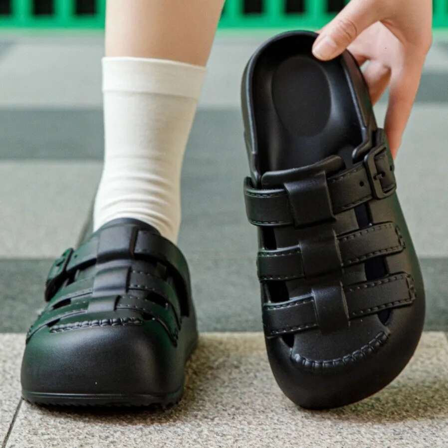 Fashion Hollow Out Platform Sandals Women Summer Thick Bottom EVA Clogs Garden Shoes Woman Buckle Strap Non Slip Slippers