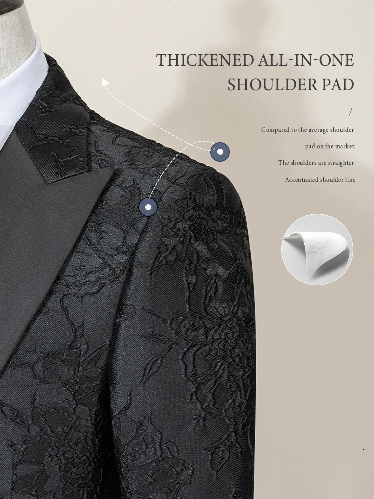 St Cassy highquality retro car party dress ultrathin slim evening ball set fashionable black mens groom wedding three piece 250326