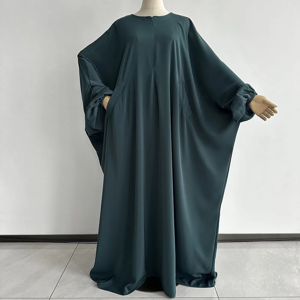 Butterfly Abaya with pocket front zipper breast feeding friendly Eid al Fitr Islamic Muslim female humble prayer Nida 250326