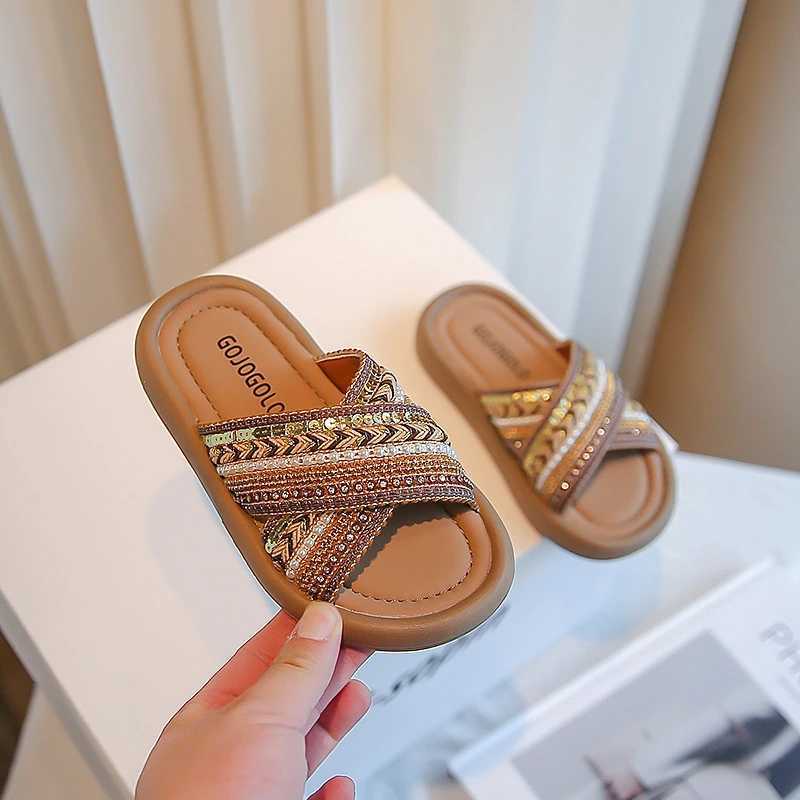 Slipper Baby child girl summer beach slide toddler ethnic style open toe slide S25326