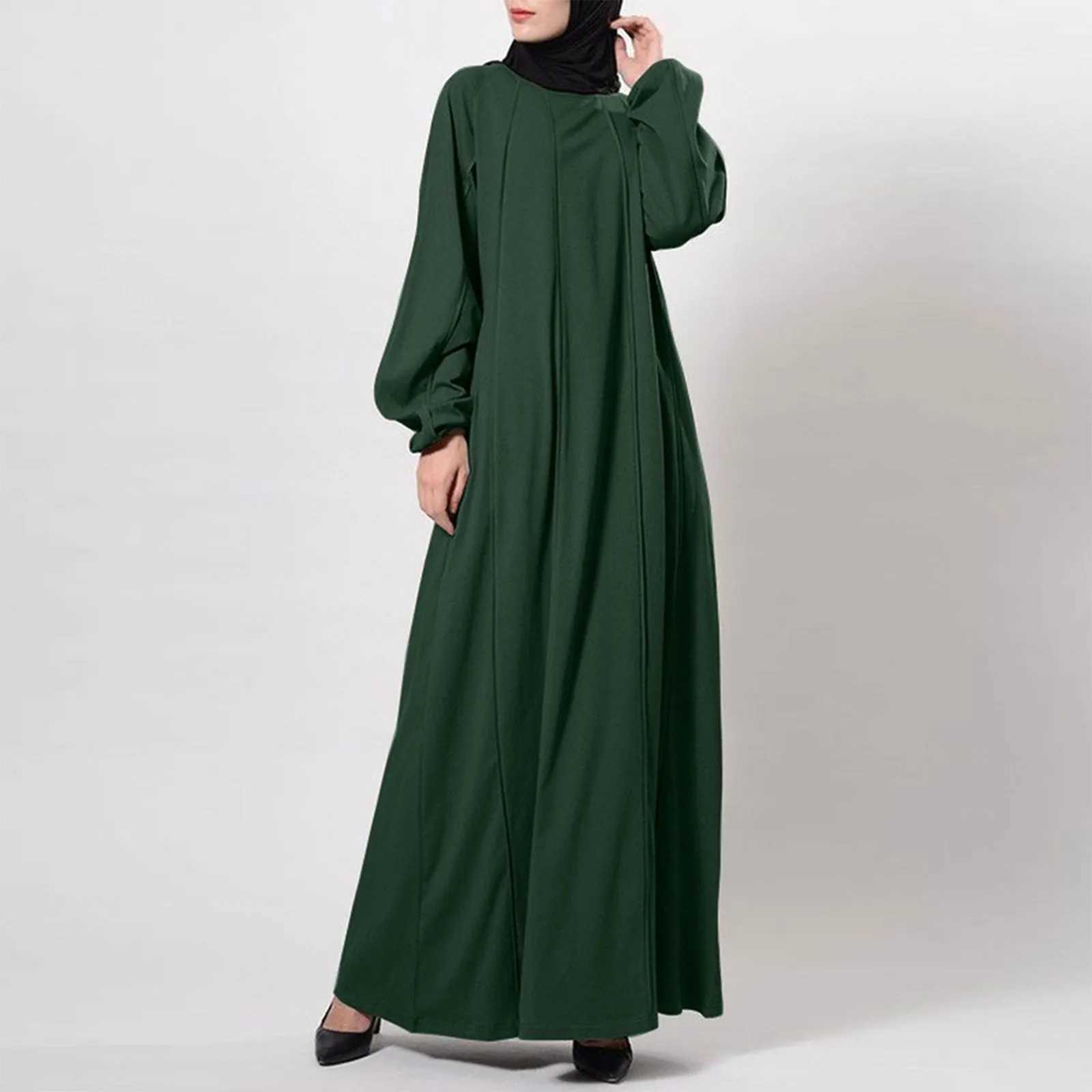 New Balloon Slve Abaya Jazz Crepe Wide Bottom Loose Eid Ramadan Dubai Muslim Women Islamic Clothing Modest Dress X250514