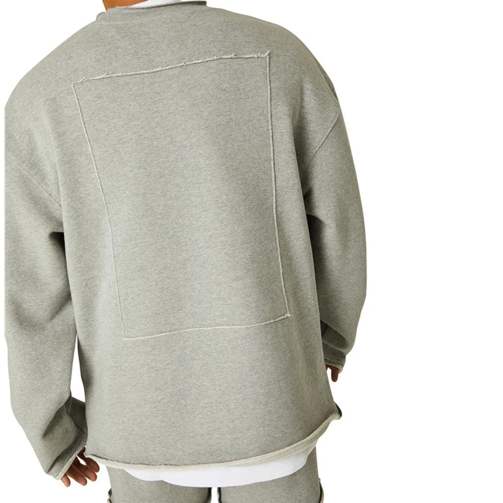 Mens cotton short sports training jacket with patches streetwear gym fitness kit pleated mens track and field suit 250326