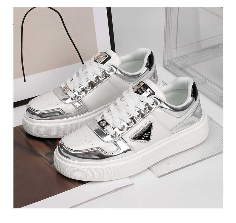 2025 Brand sneakers High top leather letter printed high-end gold White sneakers Fashion casual shoes Sports running basketball shoes Men's sneak