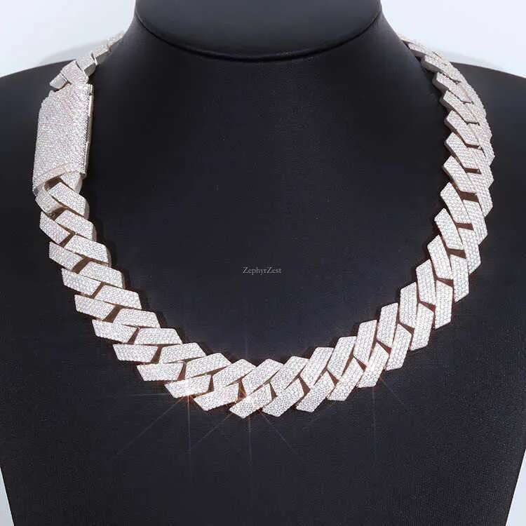 moissanite necklace designer jewelry cuban k chain Iced Out Pass Dia Tester Sterg Sier Necklace Vvs Moissanite chains for men necklaces