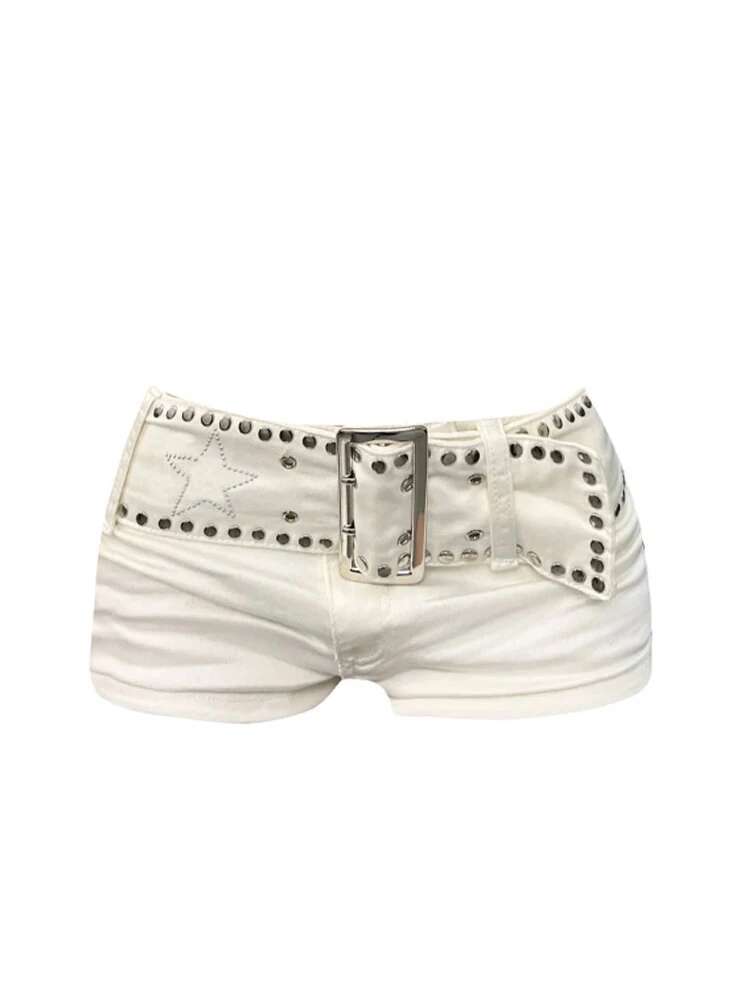 Summer Women 2000S Gyaru Jean Shorts Denim Low Rise Hot Pants Japanese Y2k Streetwear Haruku Fashion Grunge Korean Kpop E-Girl