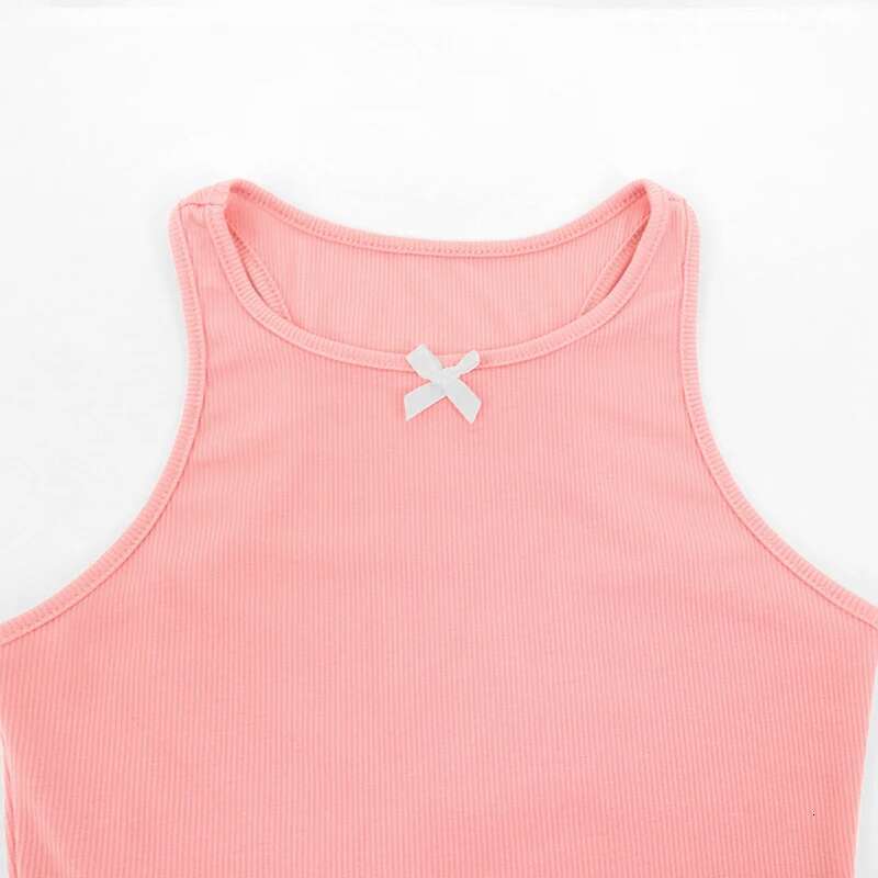 Women Sweet Summer New Pink Sexy Sleeveless A-e Dress Fashion Bow O-Neck Casual Slim Club Party Female Mini Dresses