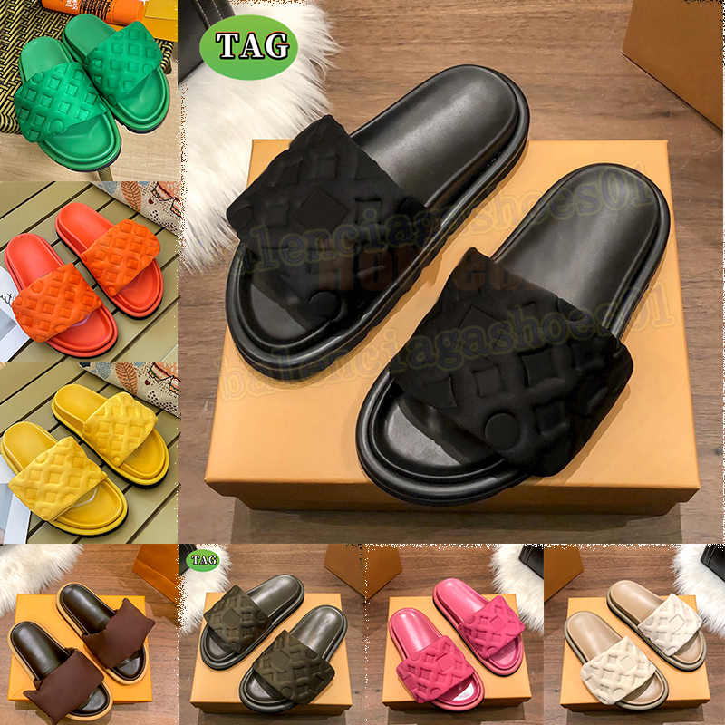 Pillow Pool Slides Slippers Summer Designer Sunny Beach Shoes Sandals Vintage Mens Womens Fashion Soft Flat Shoes Couples Famous Mules Sandales Sliders