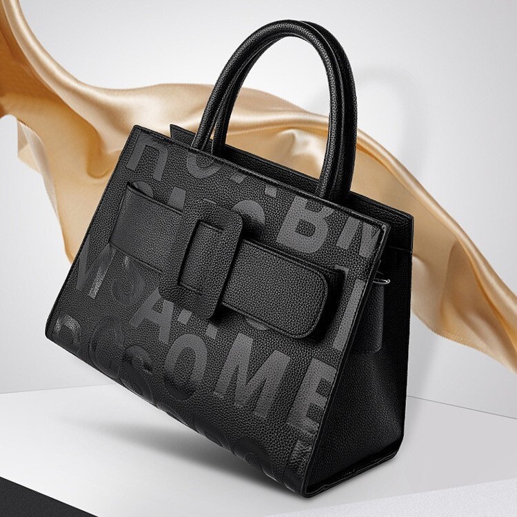 Tote Fashion Letter Printed Women's Large Capacity High-End Handbag Commuting Tote Bag Women