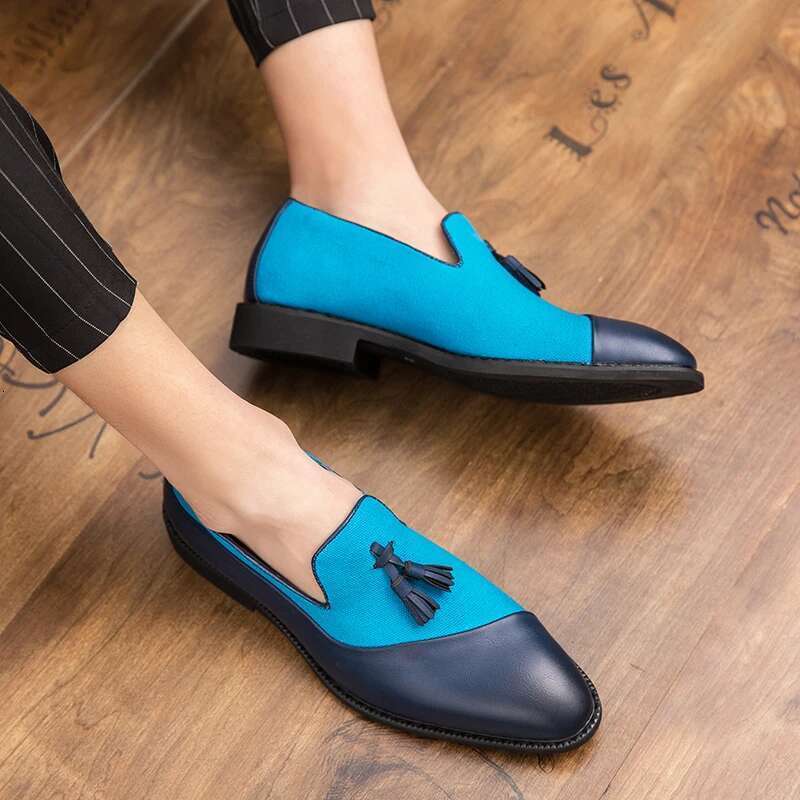 Fashion Business Dress Men's Classic Leather Men Suits Slip-On Oxfords Shoes Party tassel designer shoes