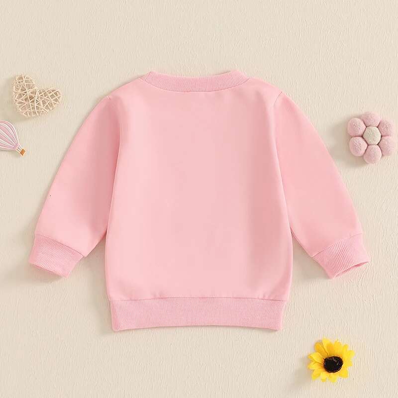 Ddmyshoesvip Girls Heart Print Sweatshirt With Long Sleeves Cozy Pullover Autumn Adorable Toddler Top For Cute Fall Outfit