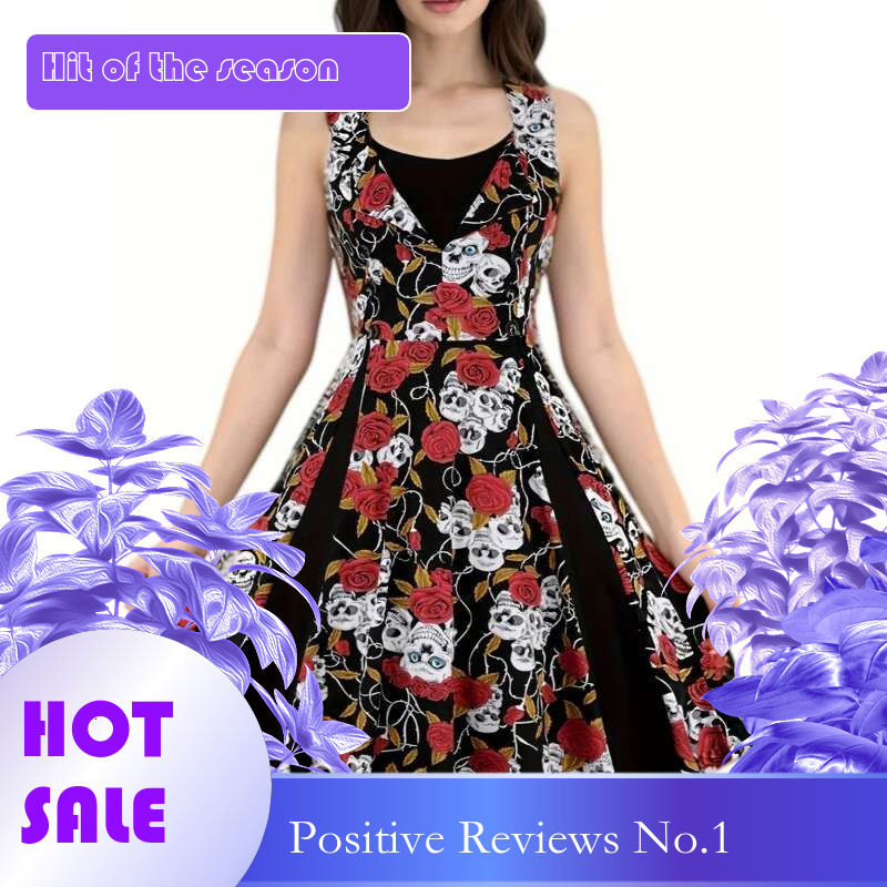 Dongdumaoyi Mode Patchwork Volledige Rok Retro Damesjurk Sexy En Verfijnd